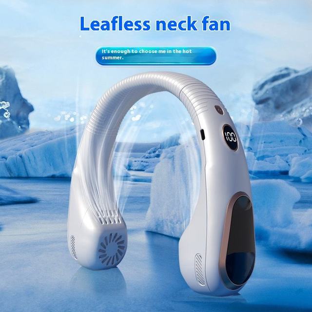 5 Gear Fan Personal Portable Rechargeable USB Mini Wearable Neckband Fan Bladeless Hanging Cooling Sport Neck Fan
