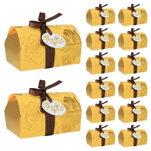 Elegante Caja de Dulces para Boda Europea, Caja de Regalo de Papel con Relieve Dorado, Materiales Reciclados, Múltiples Opciones de Color - Product Image 4