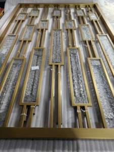 Homedeco Art Deco Indoor/Outdoor Kamer Divider Privacy Scherm Opvouwbare Houten Glazen Scherm Voor Thuis En Op Kantoor - Product Image 5