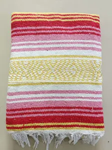 Fábrica diretamente grandes variados cores brilhantes portátil, macio, tecido, mexicano, jogar cobertor