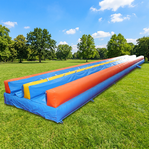 Toboggan aquatique gonflable double piste WINSUN en PVC pour parc aquatique extérieur et centre commercial, avec couleur et taille personnalisables - Product Image 1