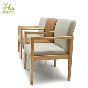 <span class=keywords><strong>Fauteuil</strong></span> d'attente 3 places en bois de frêne massif avec revêtement PU facile à nettoyer pour hôpitaux et cliniques - Product Image 4