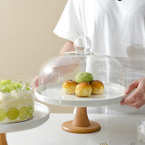 <span class=keywords><strong>Plateau</strong></span> à gâteau simple et écologique, dôme à dessert, présentoir à fruits, plat de service, <span class=keywords><strong>plateau</strong></span> à fruits anti-poussière, <span class=keywords><strong>plateau</strong></span> rétro pour thé et pain - Product Image 2