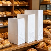 Sac en papier kraft biodégradable blanc 80-100 g/m² 6 lb, impression offset Flexiloop, taille et couleur personnalisables, emballage pour bougies et artisanat