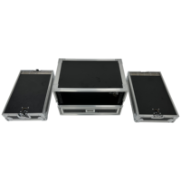 Flight case OEM personnalisé 4U+2U avec tiroir pour micro et amplificateur, doté de portes pliantes à charnières et de boucles, protection robuste IP67
