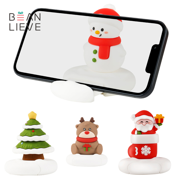 Christmas Gift Santa Claus Phone Stand Child Stable Adjustable Universal Desktop Cartoon Phone Holder