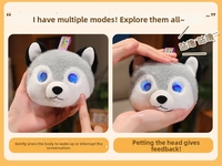Intelligenter KI-Husky-Roboter-Plüschtier mit Dialogfunktion, sprechender Chat-Begleiter für die Früherziehung, Stofftierpuppe als Geschenk für Kinder