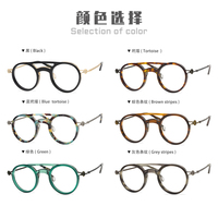 Lunettes optiques à double faisceau, monture ronde style japonais vintage de haute qualité