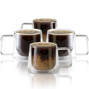 Bán Buôn 200Ml 8 <span class=keywords><strong>Oz</strong></span> Borosilicate Cốc Cà Phê Rõ Ràng Double-Tường Thủy Tinh Cách Điện Cốc Cà Phê Với Xử Lý Cho Cappuccino Pha Cà Phê - Product Image 2