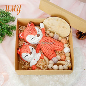 Sonajeros de Madera para Bebés al por Mayor, Mordedores para la Dentición, Juego de Regalo para Recién Nacidos, Sonajero de Ganchillo - Product Image 2