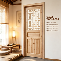 Homestay Project Solid Fir Lattice Interior Door Stable Structure Timber Room Door