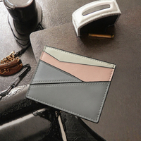 Portefeuille minimaliste en cuir véritable BEST Slim avec blocage RFID pour cartes de crédit et d'identité, porte-passeport, avec logo métallique