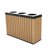 Poubelle extérieure en bois de grande taille, bac à déchets pour jardin, rue, poubelle publique, bac de tri des déchets