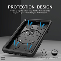 Étui robuste antichoc pour Samsung A11+ 11" SM-X230 SM-X236 360 °   Housse de protection pour tablette avec support rotatif et sangle de maintien