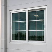 Fenêtre coulissante horizontale simple en PVC de style français élégant, profilé PVC durable, fenêtres en verre pour appartement moderne