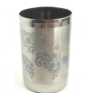 Verre en acier inoxydable à double paroi, motif floral, design classique, pour boissons chaudes, cadeau pour adultes - Product Image 1