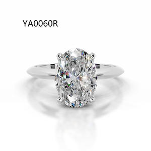 Bague de fiançailles solitaire en or blanc 14k 18k avec diamant émeraude radiant créé en laboratoire VVS CVD HTHP avec certificat IGI GIA - Product Image 2