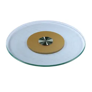 Aangepaste Grootte Lazy Susan D90cm 12Mm Ronde Gehard Glas Voor Hotel Restaurant Banket Eettafel