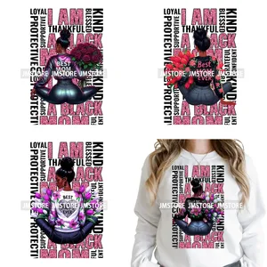 Feliz Día de la Madre, el Mejor Regalo para Mamá, Adhesivos Termoadhesivos DTF Lavables con Diseño de Flores y Amor, Listos para Planchar en Sudaderas - Product Image 1