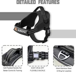 パーソナライズ カスタム ロゴ サドル型 ペット ハーネス 調節可能 引っ張り防止 オックスフォード生地 防爆 ドッグ ベスト ハーネス ネームパッチ付き - Product Image 5