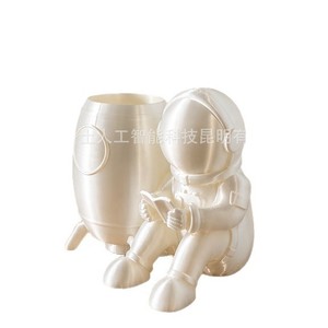 Portalápices con Forma de Cohete Espacial, Organizador Creativo de Escritorio, Adorno Decorativo, Material PLA Blanco, Modelo Impreso en 3D - Product Image 5