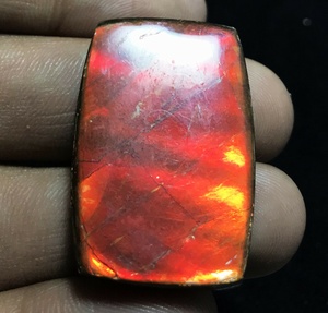 ธรรมชาติแคนาดาสีแดงAmmoliteสี่เหลี่ยมผืนผ้าCabochonsอัญมณีหลวม - Product Image 3