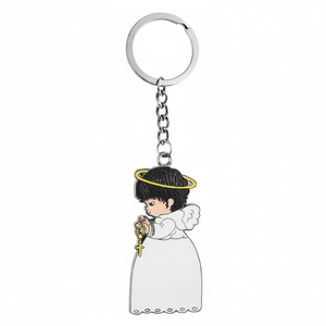Portachiavi in Metallo Personalizzato a Forma di Angelo con Aureola, Tipo Senza Confezione - Product Image 2