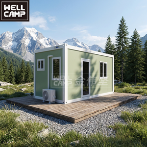 WELLCAMP Maison conteneur préfabriquée de 20 pieds, bâtiment modulaire à deux étages, bureau, dortoir, cabane, hébergement de camp - Product Image 1