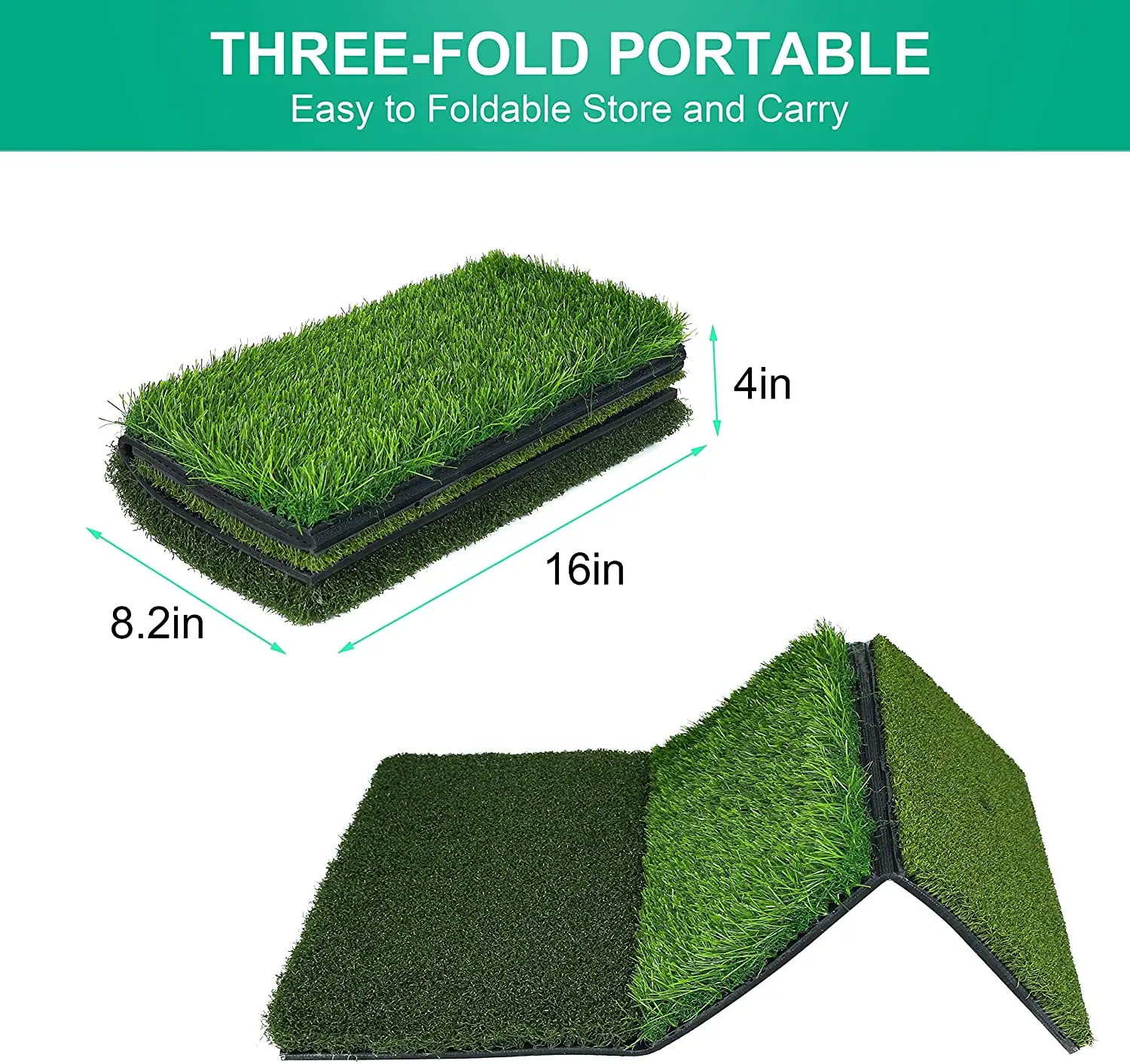 練習とトレーニング用の3-in-1折りたたみ式ゴルフ打撃マット