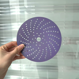 Disque de ponçage en céramique de 5 pouces, multi-trous, avec fixation Velcro, pour la réparation automobile et la retouche automobile - Product Image 1