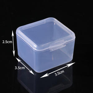 Caja de almacenamiento de plástico transparente cuadrada, 3,5x3,5x2,5 cm, estuche para joyería con tapa para tapones para los oídos, contenedor organizador pequeño, Material PP - Product Image 4