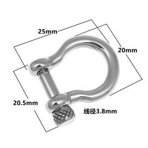 Manille en acier inoxydable 304 en forme de D avec goupille à vis, connecteur de bracelet métrique, boucle - Product Image 4