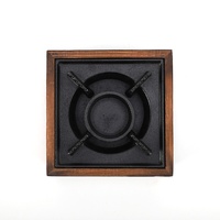 Réchaud à alcool solide carré portable moderne Mini gril de table de cuisson en bois écologique pour la maison Vieux marmite à ragoût sec