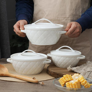 Casserole en céramique avec couvercle pour four, Mini Cocotte 1 Quart de plat de cuisson à lasagnes profondes - Product Image 5