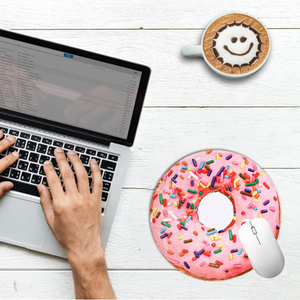 Custom Creative Cute Pink Round <b>Mouse</b> Pad Donut Sprinkles Design Gaming Mousepad Non-Slip Rubber <b>Mouse</b> Mat for Office Desk Decor - Product Image 2