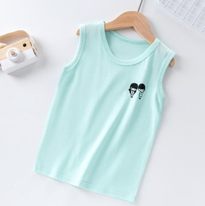 Di Estate dei capretti 100% Del Cotone Delle Ragazze Dei Ragazzi T-Shirt Senza Maniche Solido Dei Bambini Solido delle Parti Superiori Maglietta Per Il <span class=keywords><strong>Bambino</strong></span> - Product Image 2