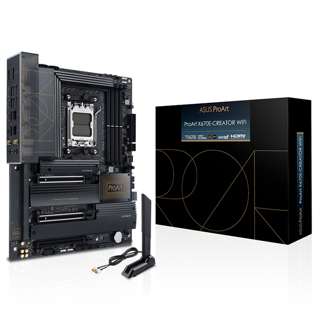 ASUS ProArt X670E-CREATOR WIFI Motherboard Support for AMD Ryzen 7000 Series Desktop Processors with 2 X PCIe 4.0 X16 Slots