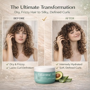 <span class=keywords><strong>Masque</strong></span> capillaire réparateur à l'avocat et à l'aloe vera Pallamina, prix d'usine, traitement protéiné pour cheveux abîmés, <span class=keywords><strong>masque</strong></span> nourrissant au collagène pour boucles - Product Image 4