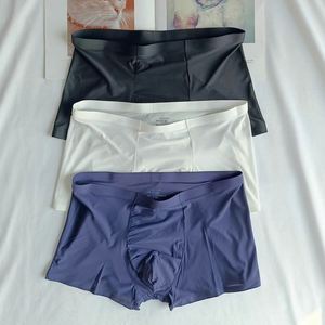 Calzoncillos Boxer Kailisi para Hombre, Cintura Media, Transpirables, Tejido de Seda de Hielo, Sin Costuras, Antibacterianos, Ecológicos, de Secado Rápido, Ropa Interior de Verano - Product Image 1