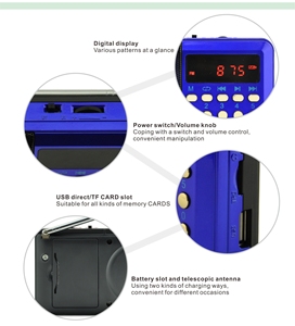 <span class=keywords><strong>Radio</strong></span> <span class=keywords><strong>FM</strong></span> Stereo Digitale Portatile Ricaricabile con Batteria, Lettore MP3 e Corano Islamico, USB, Prodotta in Cina - Product Image 6