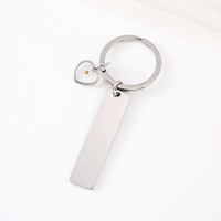 Porte-clés rectangulaire en acier inoxydable Ywyougang, gravable, couleur personnalisée, cadeau vintage tendance