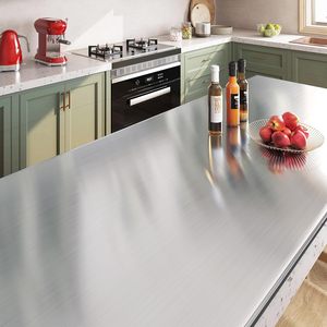 ORON DECO - Papel Adhesivo de Vinilo <span class=keywords><strong>para</strong></span> Pared, Adhesivo Decorativo Plateado Metálico <span class=keywords><strong>para</strong></span> Puertas de Armarios, Rollos de Papel Tapiz - Product Image 5