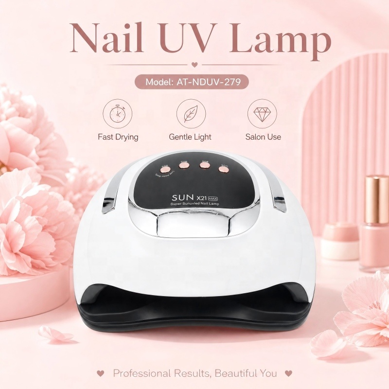 Double Source 365+405nm UV LED Lamp with Auto Sensor, Portable Nail UV Lamp