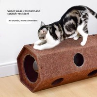 Tunnel pour chat d'intérieur toutes saisons en feutre résistant à l'usure, griffoir, jouet vertical anti-chute, labyrinthe anti-couches de lit avec trous