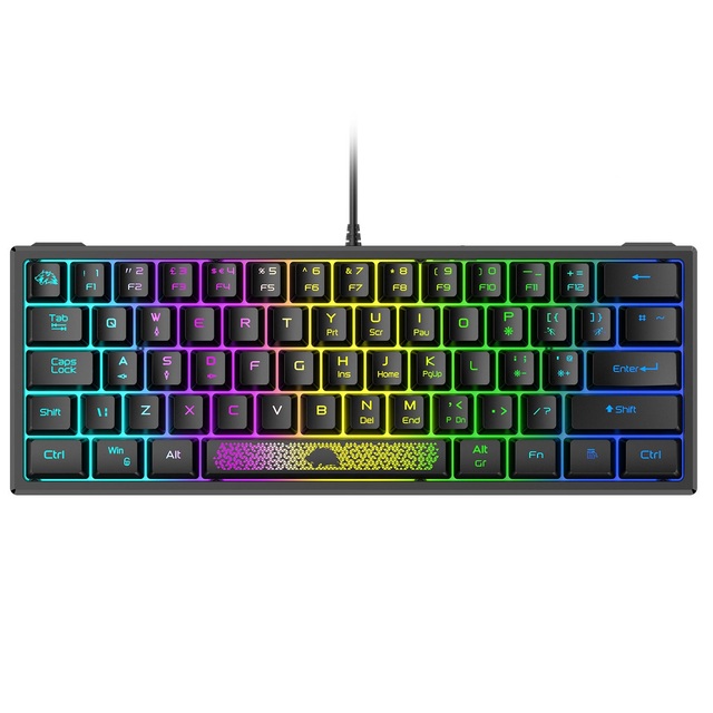 RGB K61 Wired Keyboard 60% Ergonomic Gaming Keyboard 62 Keys Mechanical Keyboard USB Multiple Mode for Laptop Tablet PC