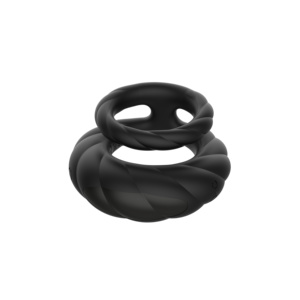 10-Gang Vibrierender Penisring mit Doppelringen, Wiederaufladbar, Männlicher Verzögerungsring - Product Image 1