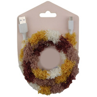 Kabel Data 3A USB pengisi daya kreatif, kabel Data Tipe C kustom, kabel pengisian daya ponsel USB tenun mewah