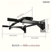 Barre de traction réglable pour porte, capacité 440 lb, sans perçage, avec verrouillage automatique, pour entraînement de force du haut du corps, salle de sport à domicile