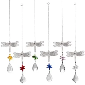 Perla di prismi con pendente in cristallo di libellula appesa per decorazioni natalizie per matrimoni da giardino di Windows