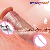 Dildo Anal Masculino Realista de Doble Capa, Juguete Sexual de Silicona de Gran Tamaño, Resistente al Agua IPx6, Portátil, para Mujeres